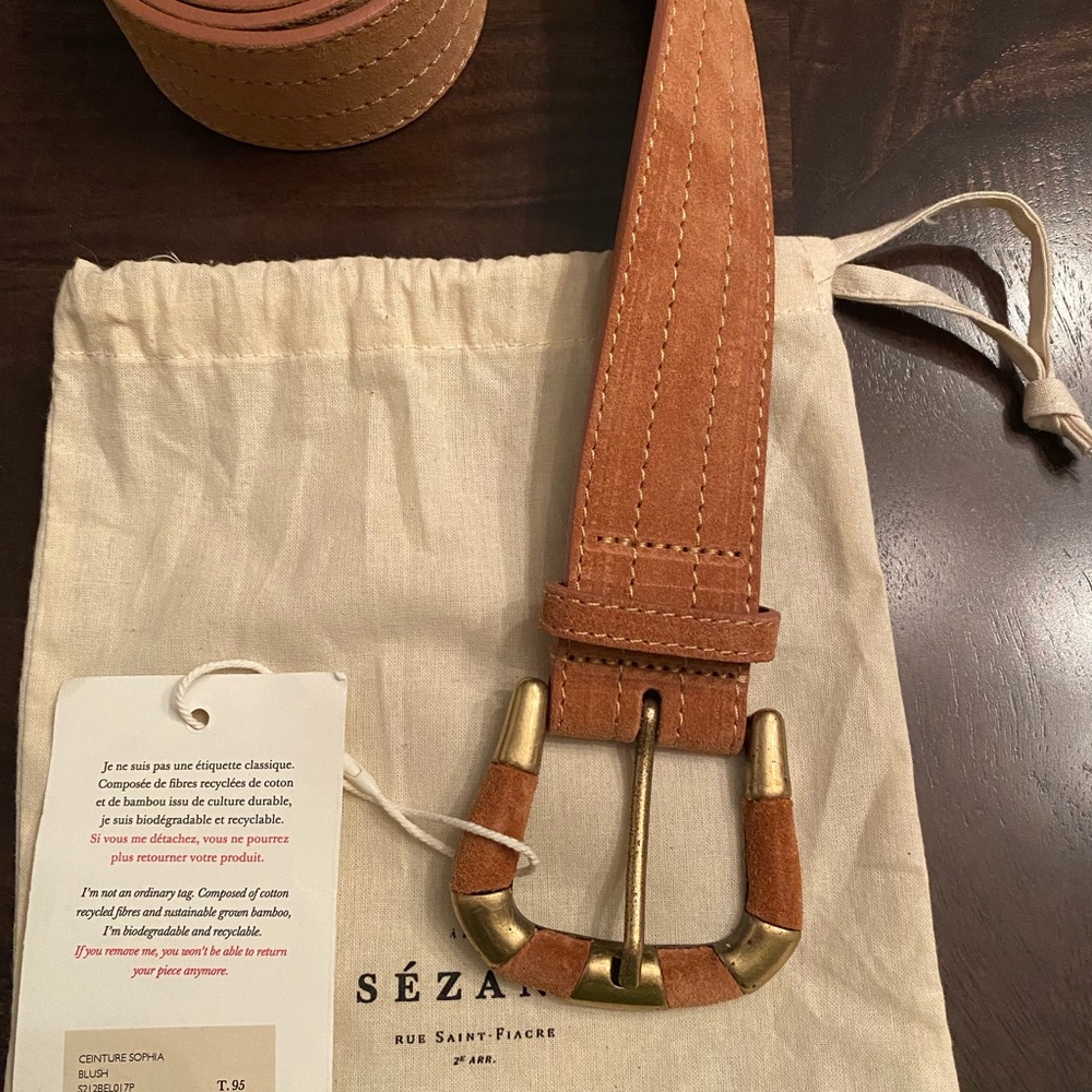 Sezane Sophie Belt- Blush Sz. 95